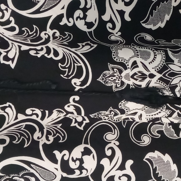 Flying Tomato Black/Cream Wide Leg Rayon Pants w Front Tie L - Picture 3 of 7